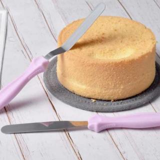 Stainless steel thickened cake straightening plastic handle spatula Baking cream scraper spatula