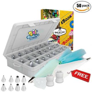 Baking Tools Box 51 Piece Piping Spout Cake Cream Piping Bag Set