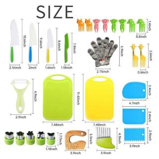 Children's safety knife set kindergarten early education tableware teaching fruit knife plastic cutting board set