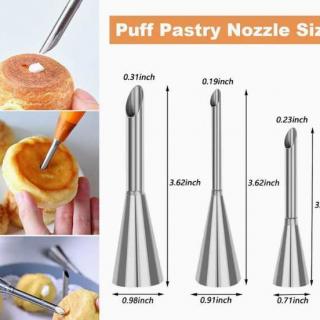 3 sets large, medium, small size Puff tip 304 material Puff tip Puff tip Pastry tools