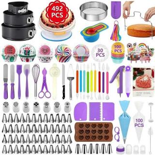 492-piece cake turntable Cake Piping turntable Cream piping mouth piping bag baking set