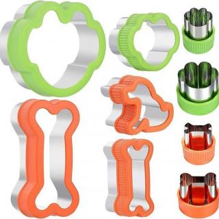 14-piece dog bone Cookie Mold Hand Protector Stainless steel cartoon sandwich mold baking set