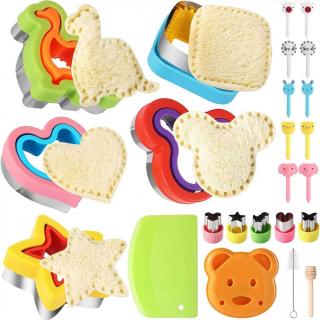 24-piece stainless steel sandwich mold Cookie mold Bear bread mold DIY baking tools