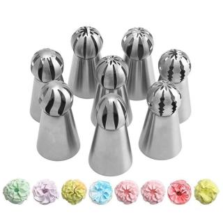 8 pieces of Torch decorating tip set Cream extrusion Tip cookies Extrusion Cake decorating head baking tools