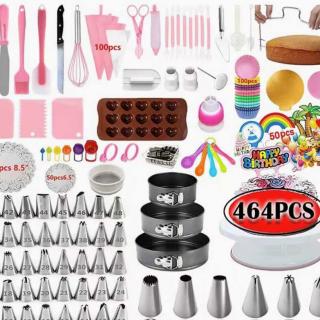 464-piece cake mounting table Decorating tip Non-stick baking pan Silicone muffin cup silicone spatula baking tools