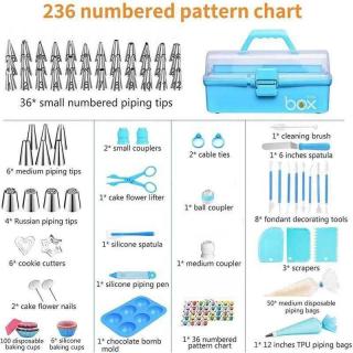 236-piece cake decoration kit storage box Cream piping mouth piping bag DIY baking kit