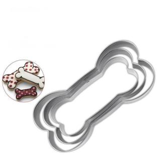 Easter Baking DIY cake Cutting mold Stainless steel dog bone 3-piece cookie mold