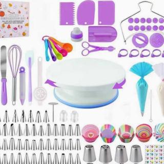 305-piece cake turntable cake decoration Decorating tip Baking tools Pink purple optional