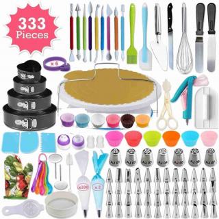 The manufacturer customized 333 cake turntable set mounted silicone cup non-stick baking pan spatula baking tools