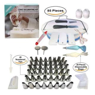 85-piece cake turntable cake decorating tip disposable decorating bag Cream scraper spatula