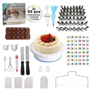 95-piece cake turntable cake decorating mouth heart silicone mold cream spatula