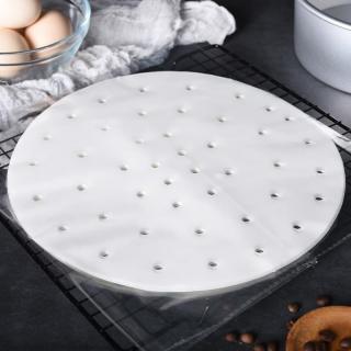 Manufacturers wholesale square non-stick steamer paper air fryer pad paper round steamed bun Xiaolongbao silicone oil paper 100