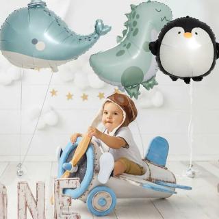 Q cartoon animal Dinosaur Penguin whale aluminum film balloon baby birthday party activity decorations