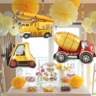 Construction truck aluminum film balloon party Children's construction toy excavator forklift construction truck balloon Birthday balloon