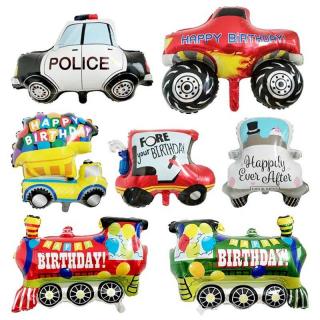 Cartoon vehicle Car aluminum film balloon Happy Birthday venue decoration balloon Children's party balloon