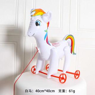 Walking animal balloon 3D wheel cartoon balloon wholesale night market push stall can hold children's toy ball