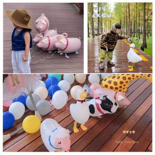 Walking aluminum film balloons Children's toys Wholesale animals Pet walk balloons Night market sell stall balloons Helium