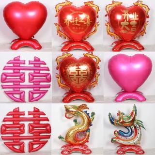 Large love balloon opening balloon housewarming opening Grand Geichang Longfeng standing aluminum film balloon wholesale