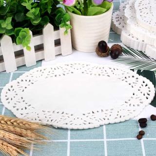 Hollow lace oil blotting paper for fried food lace paper snack oval pad paper for household pizza oil blotting paper