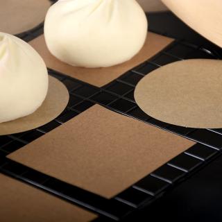 Natural color wrapping paper Round square disposable non-stick silicone oil paper food baking bun steamed bun steamer paper pad