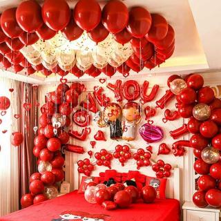 Wedding room decoration Wedding balloon set 10 inches garnet red latex ball wedding bedroom decoration supplies