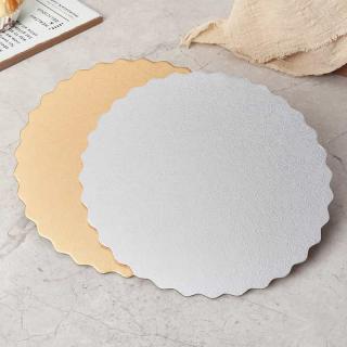 Thickened 3mm double sided pattern gold silver cake piling bottom mat with lace food grade round mousse mat