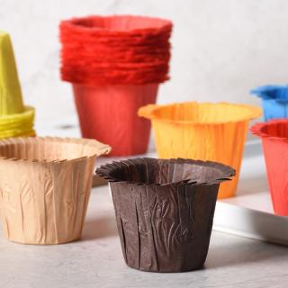 Colored top Hat cup Rolled edge cake paper cup Baked muffin cake cupholder Disposable greaseproof paper cup cake holder