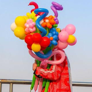 Flower balloon bouquet diy material pack picnic party night market stall long balloon custom