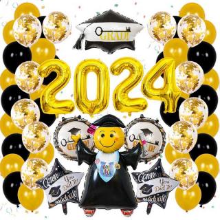 Graduation season balloon set 2025 graduation party background decoration layout Graduation cap decoration balloon set customization