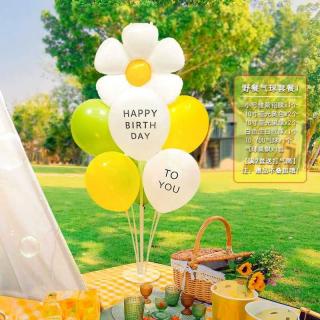 Picnic outdoor photo props Children's birthday Spring outing Smiley little Daisy balloon set