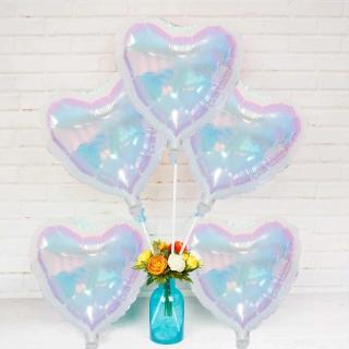 Colorful Five-pointed Star Balloon Colorful Heart balloon Birthday party wedding decoration 19 inch aluminum film floating air ball