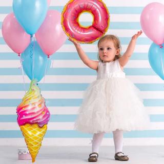 Donut Ice cream aluminum balloon Colorful ice cream children's birthday party decoration donut aluminum balloon