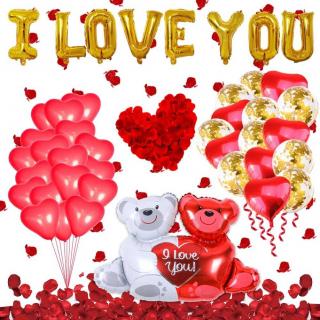 Valentine's Day balloon aluminum film latex balloon wholesale scene decoration layout ILOVEYOU Valentine's Day balloon set