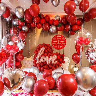 Wedding room decoration Wedding balloon set 10 inches garnet red latex ball wedding bedroom decoration supplies