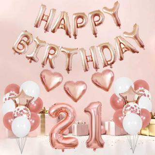 Digital Balloons Birthday balloons Cross border Wholesale Birthday parties decorate the scene with rose gold aluminum film balloons