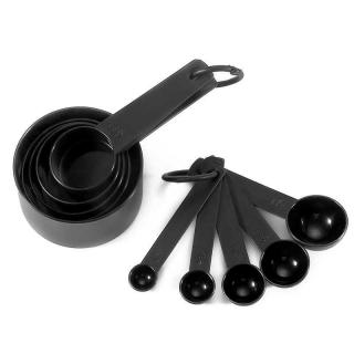 10PC black set plastic measuring spoon ten-piece set measuring cup measuring spoon Baking weighing tool 10 measuring spoons