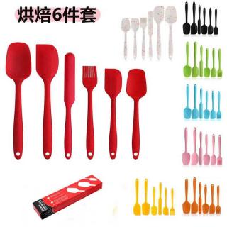 Silicone spatula set, six-piece set, silicone oil brush kitchenware, cream spatula, baking tool set, Amazon source