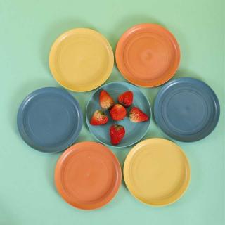 Wheat straw toasted bone plate, dipping plate, plastic PP household small fruit plate, vegetable plate and dinner plate